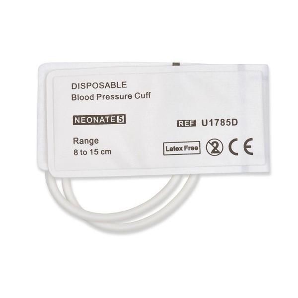 Cables & Sensors Disposable NIBP Cuff, Neonate #5 Dual Tube Hose 8, 15 cm, PK10 F1785D-C5151-100